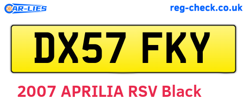 DX57FKY are the vehicle registration plates.