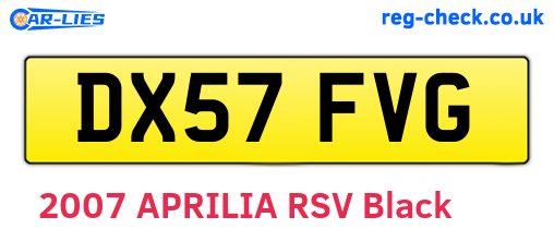 DX57FVG are the vehicle registration plates.
