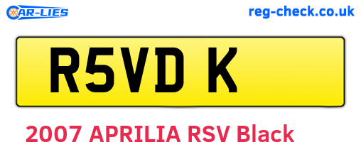 R5VDK are the vehicle registration plates.