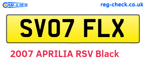 SV07FLX are the vehicle registration plates.