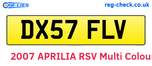 DX57FLV are the vehicle registration plates.