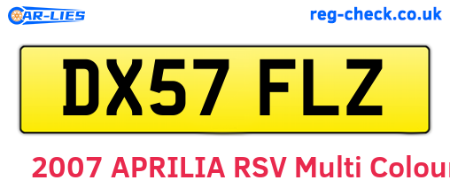DX57FLZ are the vehicle registration plates.