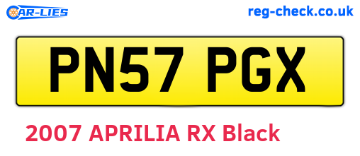 PN57PGX are the vehicle registration plates.