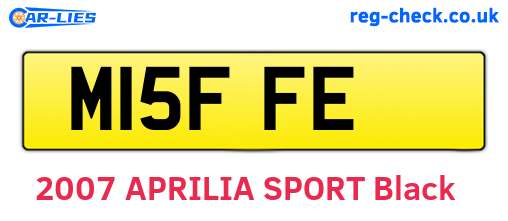 M15FFE are the vehicle registration plates.