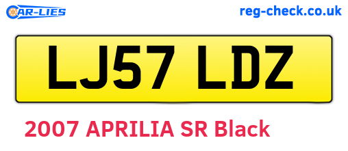 LJ57LDZ are the vehicle registration plates.