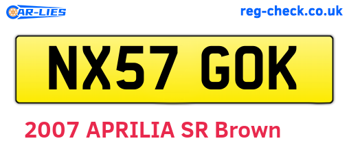 NX57GOK are the vehicle registration plates.