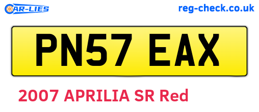 PN57EAX are the vehicle registration plates.