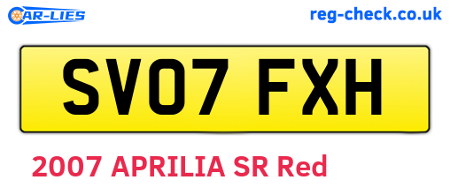 SV07FXH are the vehicle registration plates.