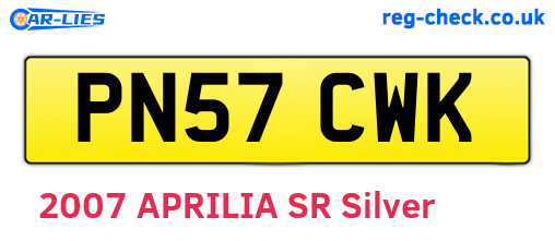 PN57CWK are the vehicle registration plates.