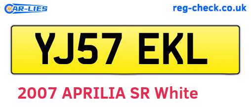 YJ57EKL are the vehicle registration plates.