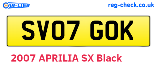 SV07GOK are the vehicle registration plates.