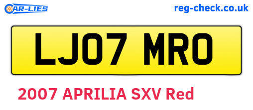 LJ07MRO are the vehicle registration plates.