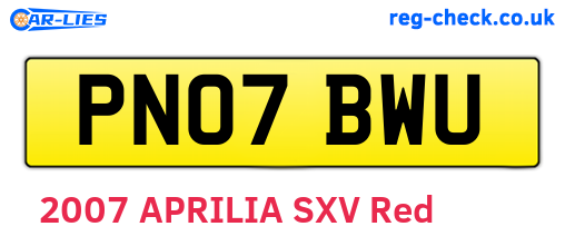 PN07BWU are the vehicle registration plates.