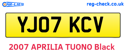 YJ07KCV are the vehicle registration plates.