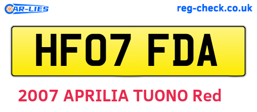 HF07FDA are the vehicle registration plates.