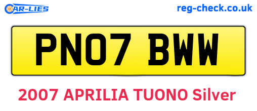 PN07BWW are the vehicle registration plates.