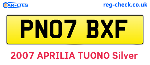 PN07BXF are the vehicle registration plates.