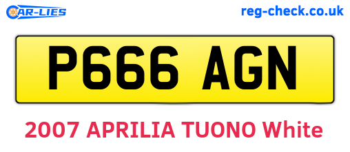 P666AGN are the vehicle registration plates.