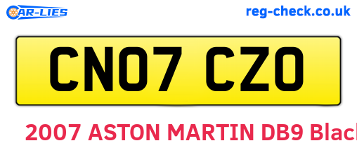 CN07CZO are the vehicle registration plates.