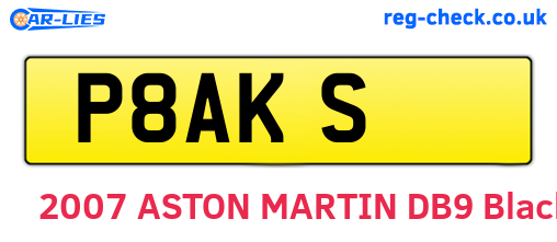 P8AKS are the vehicle registration plates.