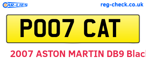 PO07CAT are the vehicle registration plates.