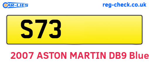 S73 are the vehicle registration plates.