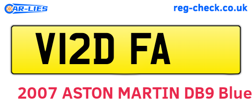 V12DFA are the vehicle registration plates.
