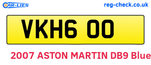 VKH600 are the vehicle registration plates.