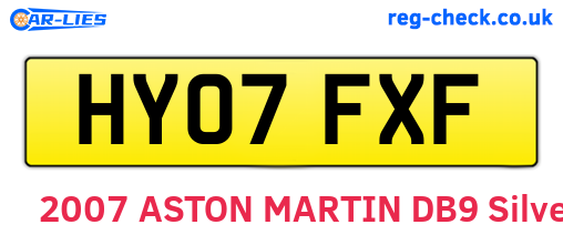 HY07FXF are the vehicle registration plates.