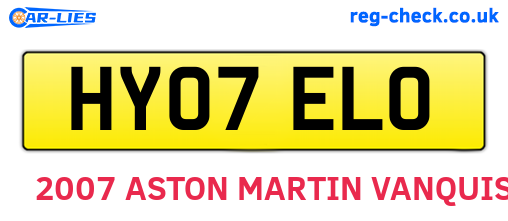 HY07ELO are the vehicle registration plates.