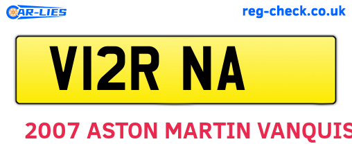 V12RNA are the vehicle registration plates.