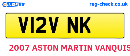V12VNK are the vehicle registration plates.