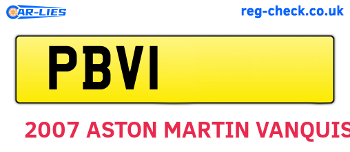 PBV1 are the vehicle registration plates.