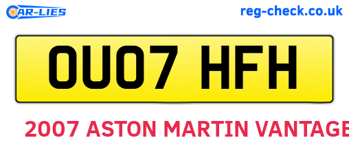 OU07HFH are the vehicle registration plates.