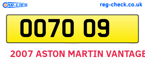 OO7009 are the vehicle registration plates.