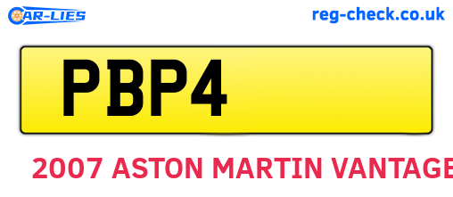 PBP4 are the vehicle registration plates.