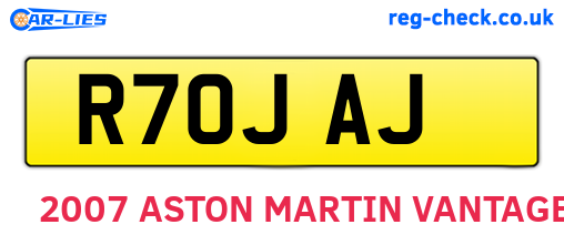 R70JAJ are the vehicle registration plates.