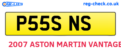 P55SNS are the vehicle registration plates.