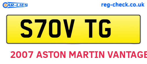 S70VTG are the vehicle registration plates.