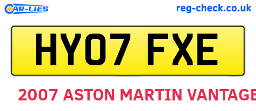 HY07FXE are the vehicle registration plates.
