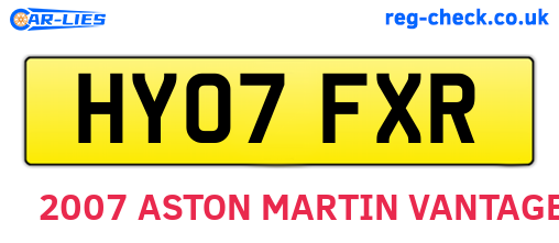 HY07FXR are the vehicle registration plates.