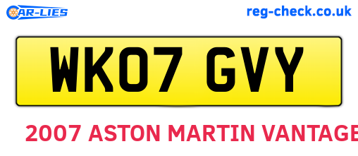 WK07GVY are the vehicle registration plates.