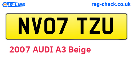 NV07TZU are the vehicle registration plates.