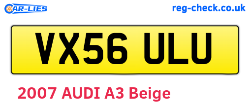 VX56ULU are the vehicle registration plates.