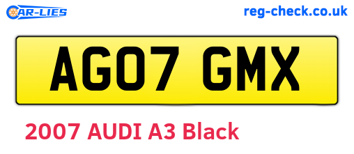 AG07GMX are the vehicle registration plates.