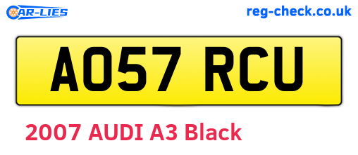 AO57RCU are the vehicle registration plates.