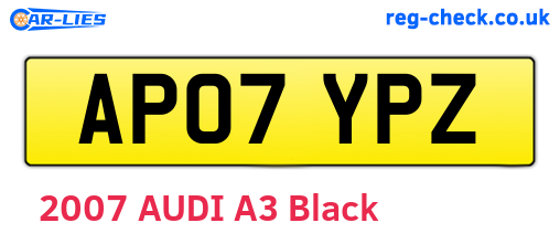 AP07YPZ are the vehicle registration plates.