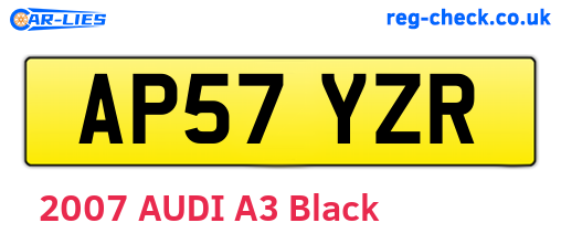 AP57YZR are the vehicle registration plates.