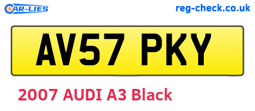 AV57PKY are the vehicle registration plates.