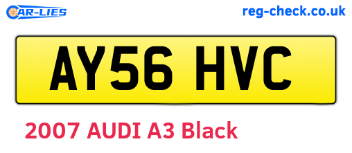 AY56HVC are the vehicle registration plates.